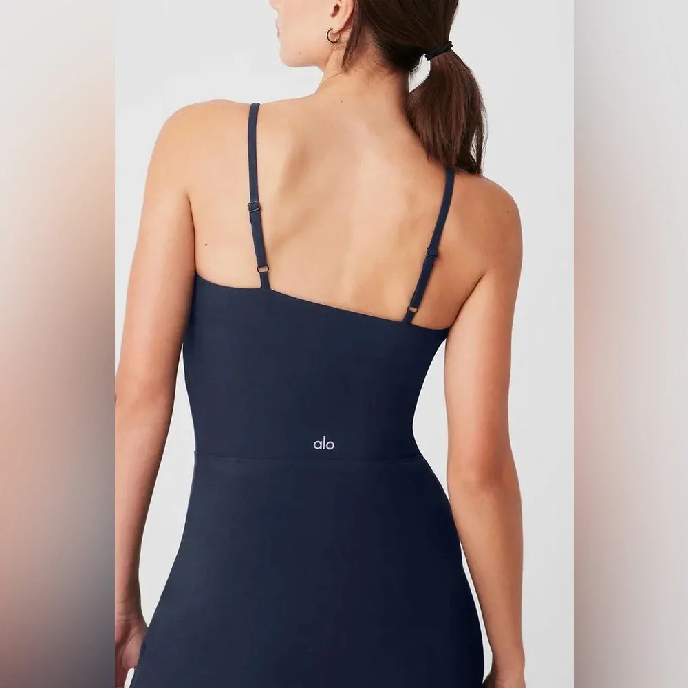 Alo Yoga Alosoft Courtside Tennis Dress Navy XS